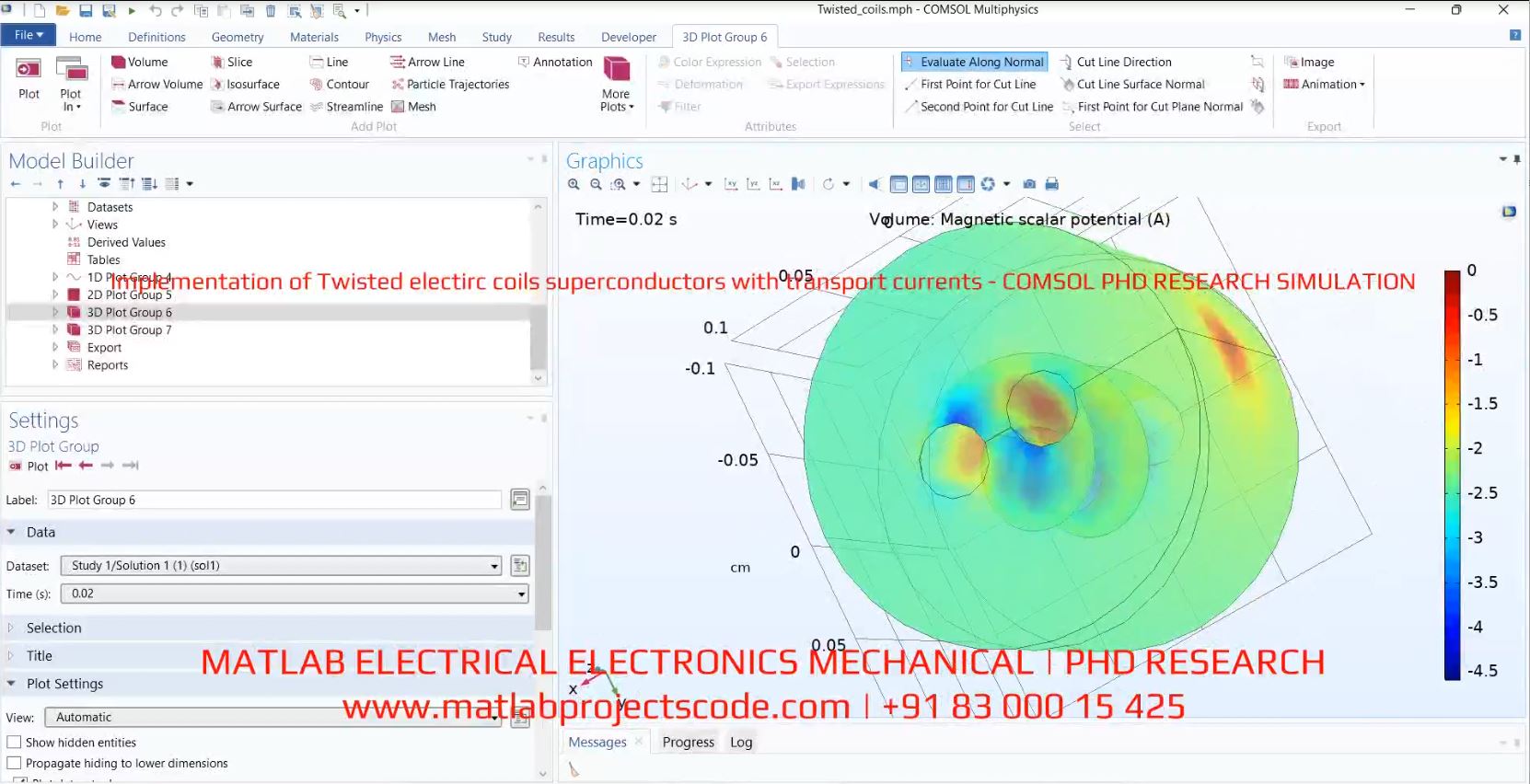 Implementation of Twisted electirc coils superconductors with transport currents - COMSOL PHD RESEARCH SIMULATION